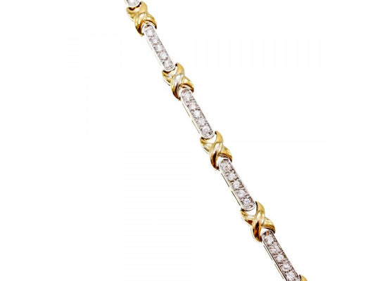 925 Sterling Silver Gold Plated CZ Bracelet Size 7.5 IN