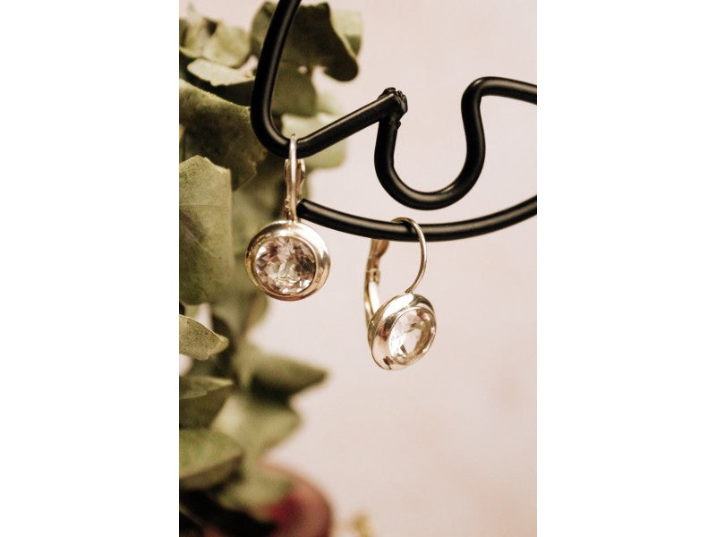 925 Sterling Silver White Beryl (Goshenite) Earrings