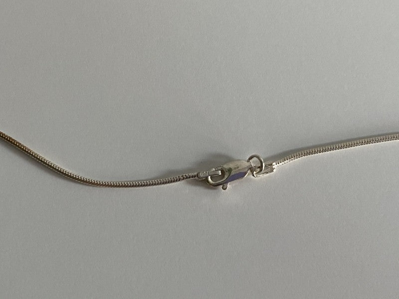 925 Sterling Silver Pink Spinel Chain With Pendant Italy