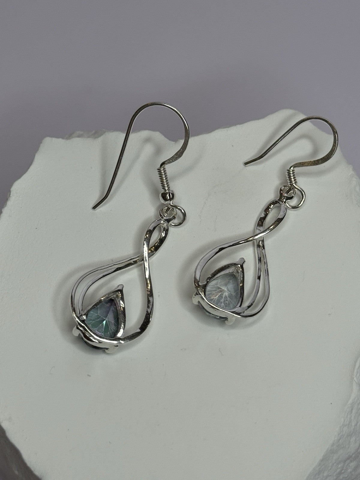 925 Sterling Silver Alexandrite Earrings Length 1.8 Inch