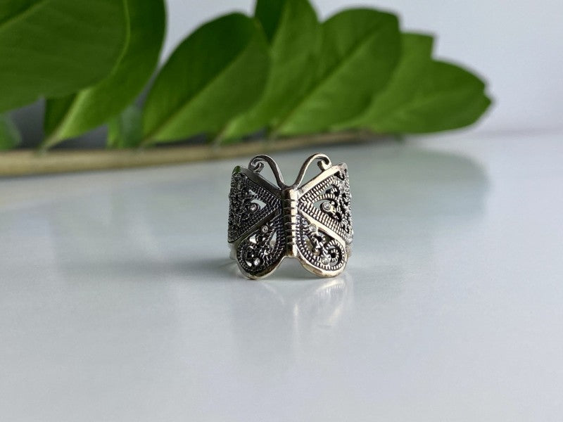925 Sterling Silver CZ "Butterfly" Ring Size 7