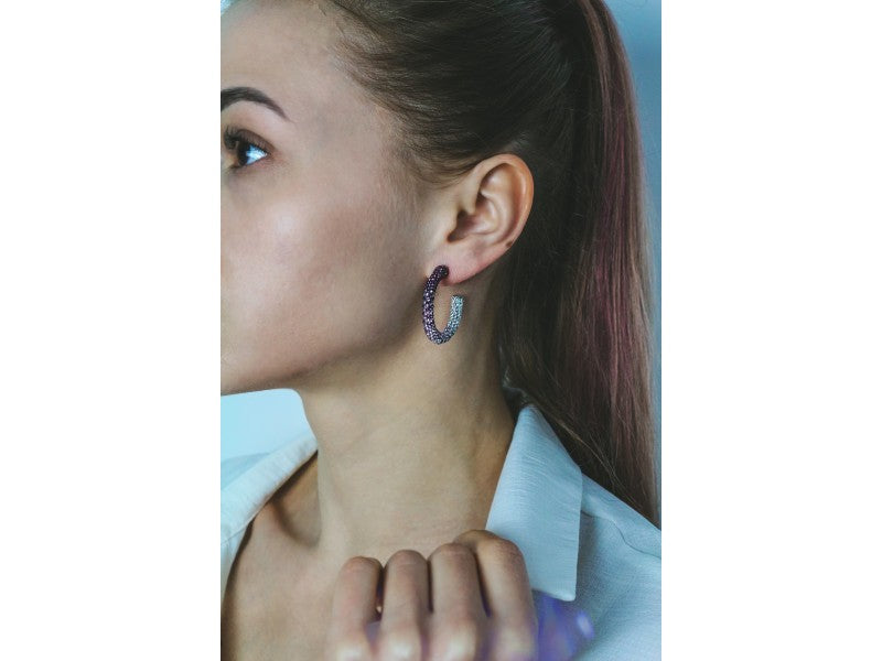 925 Sterling Silver Multicolor CZ Stud Earrings