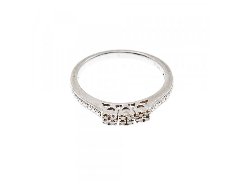 925 Sterling Silver White Topaz Ring Size 6.5