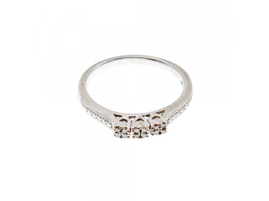 925 Sterling Silver White Topaz Ring Size 6.5