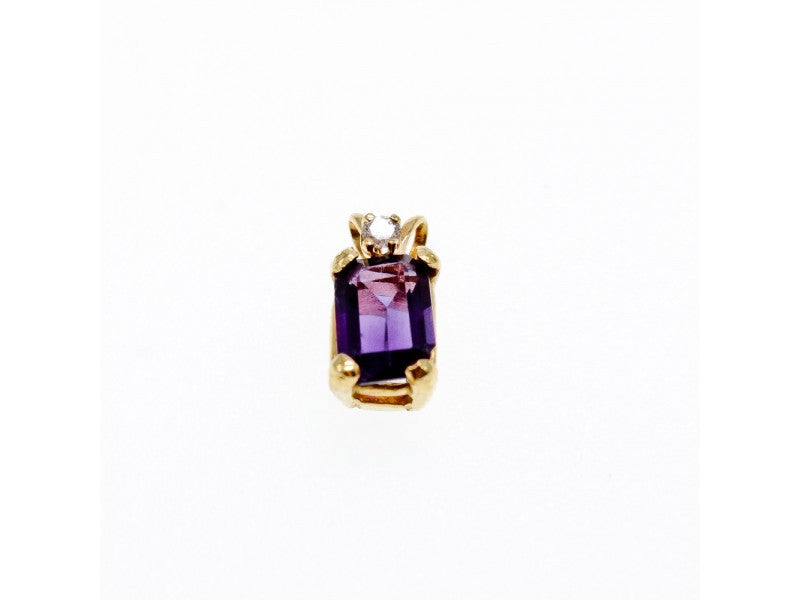 14K Yellow Gold Tourmaline & Diamond Pendant