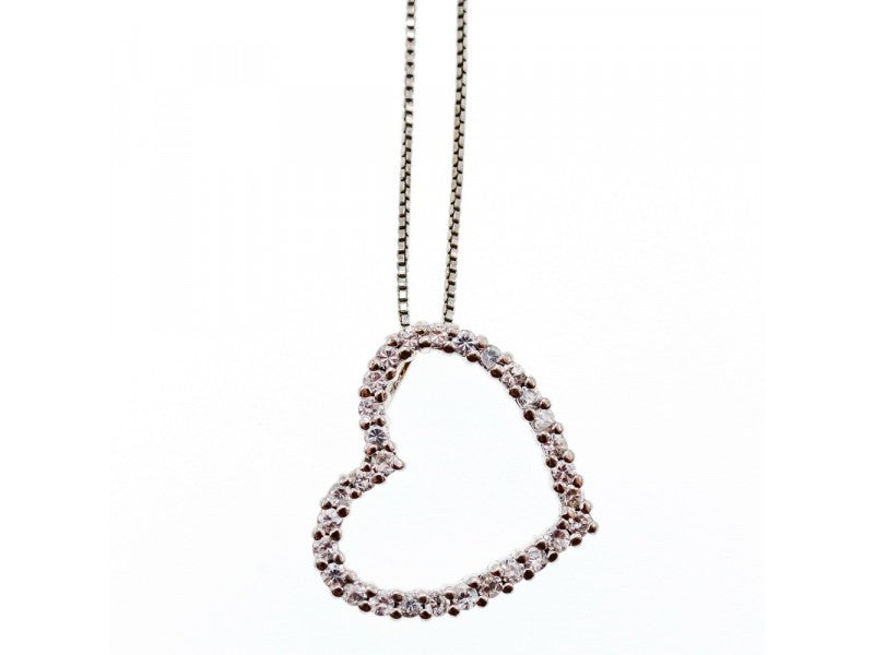 925 Sterling Silver CZ "Heart" Chain with Pendant