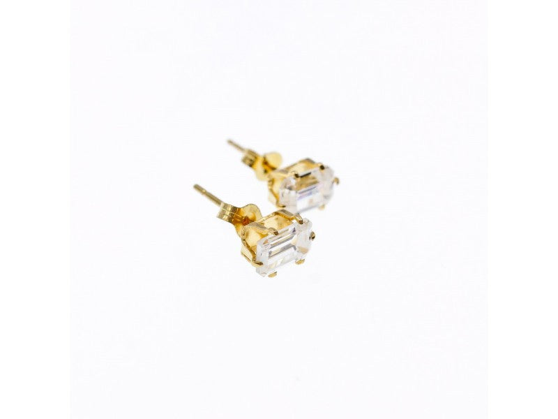 14K Yellow Gold CZ Earrings