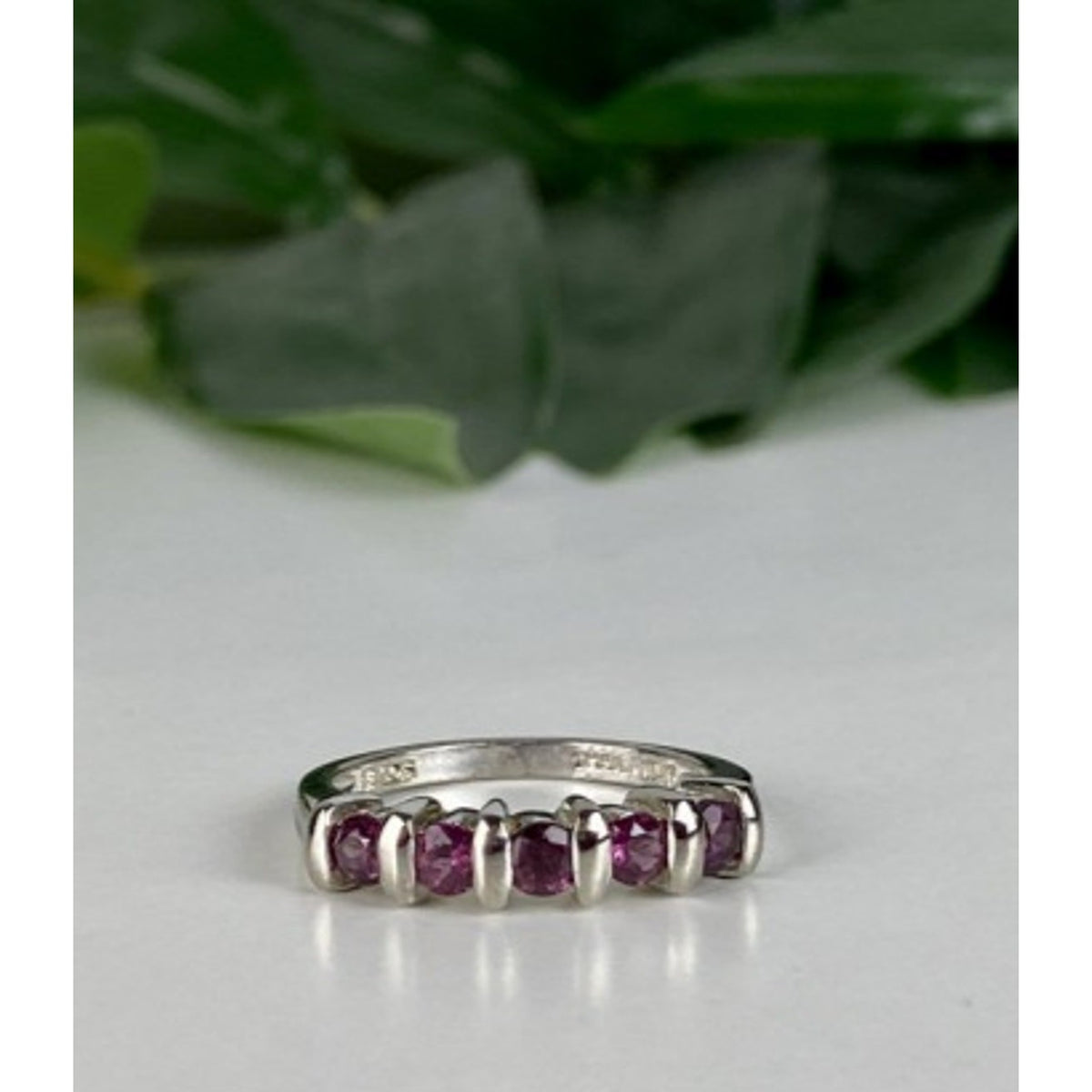 925 Sterling Silver Morganite Ring Size 6