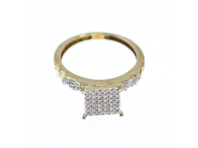 10K Yellow Gold Diamonds Ring Size 7