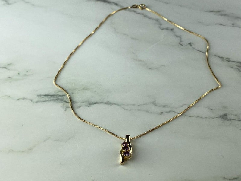925 Sterling Silver Gold Plated Tanzanite Chain With Pendant