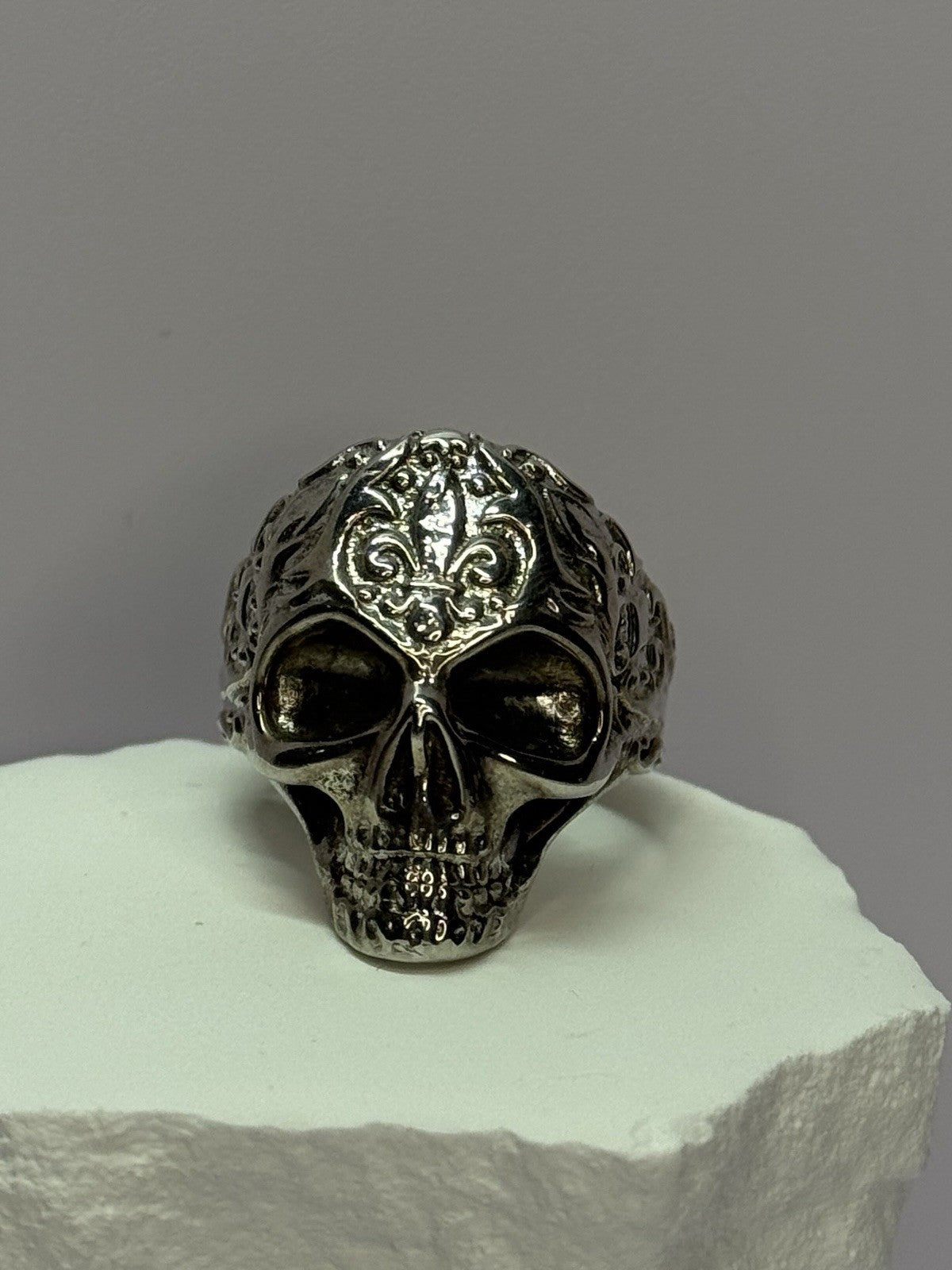 925 Sterling Silver Skull Custom Ring Size 8