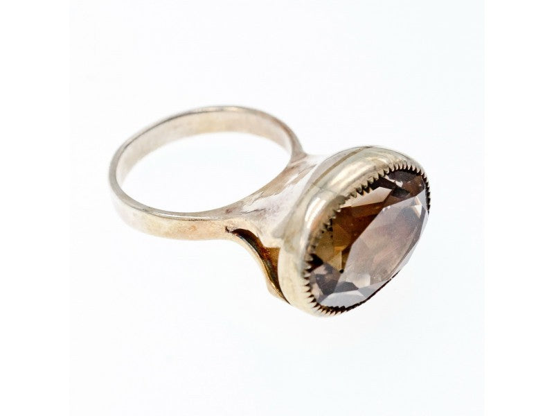 Vintage 925 Sterling Silver Hessonite Ring Size 6.5