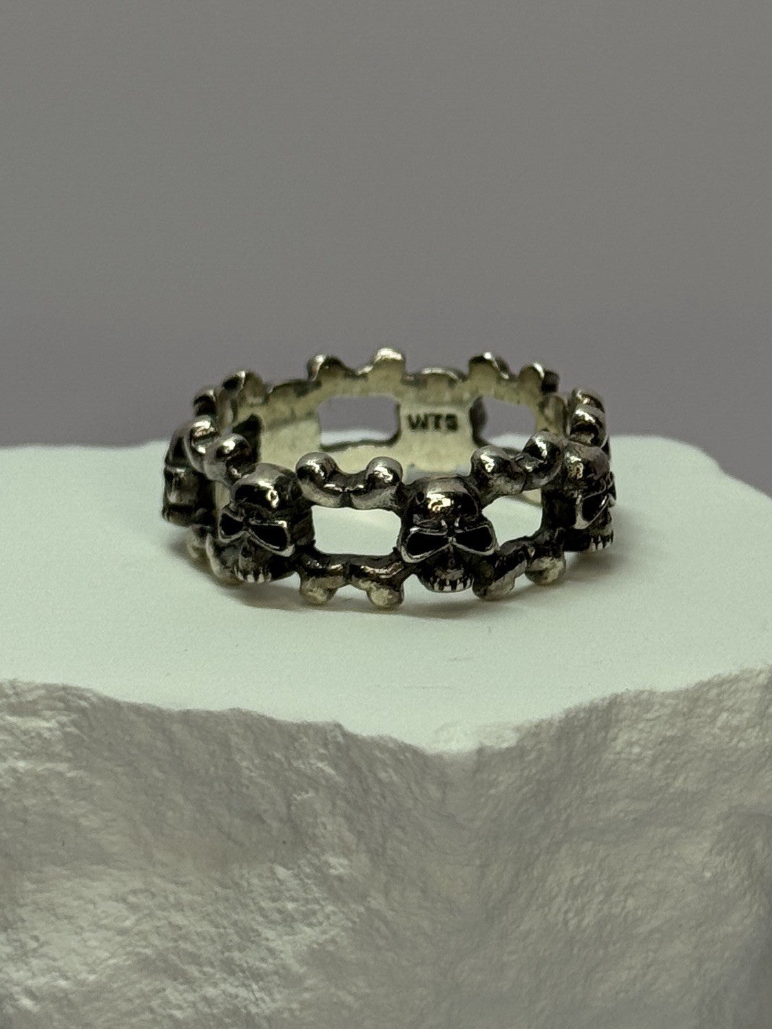 925 Sterling Silver Skull Ring Size 10.5