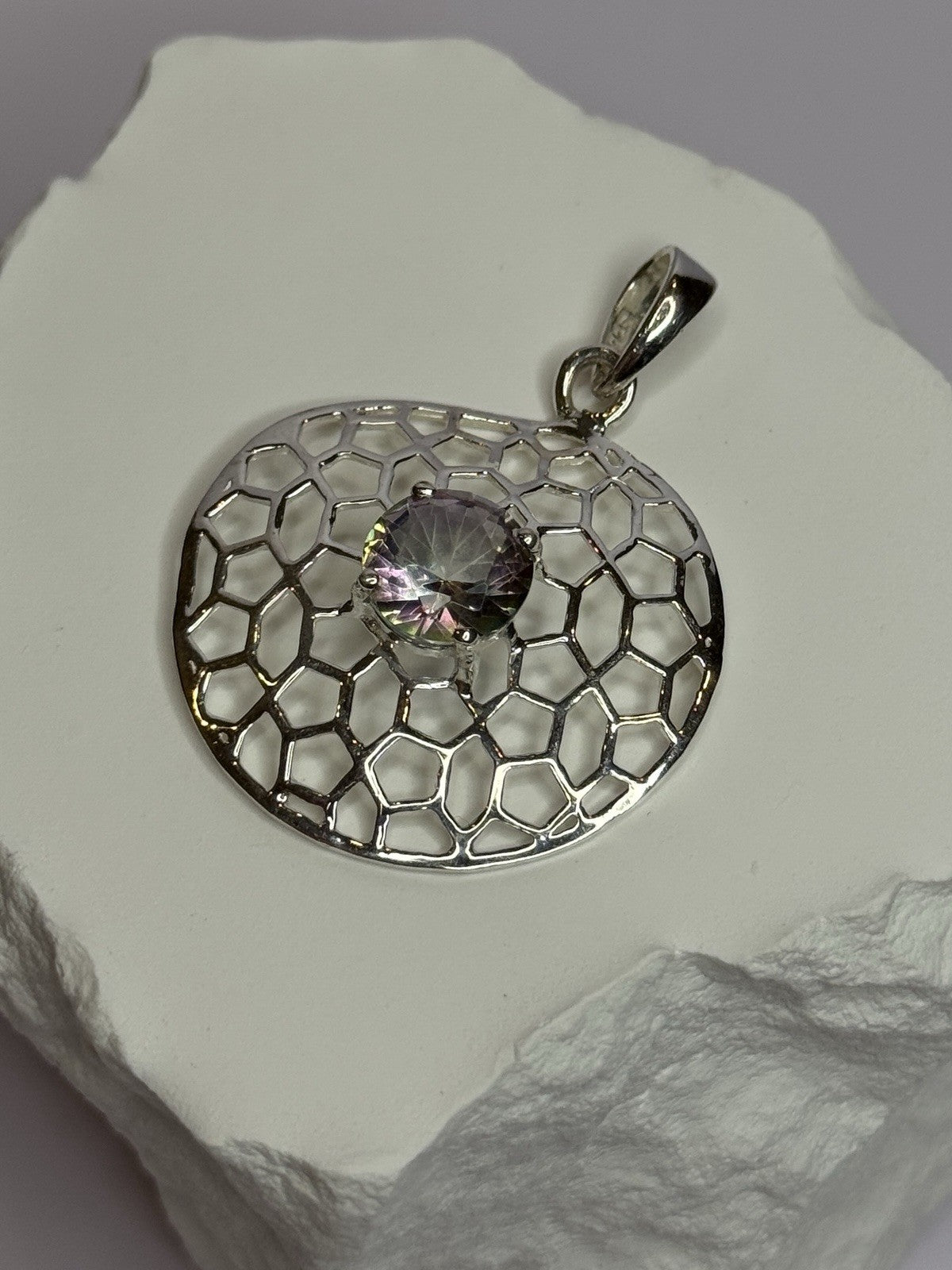 925 Sterling Silver Alexandrite Pendant Length 1.8 Inch