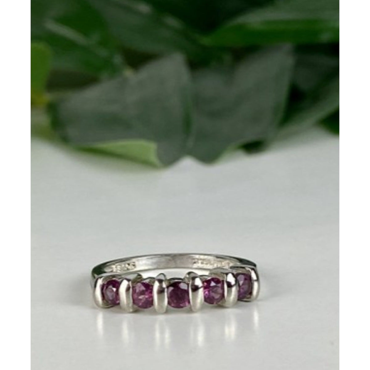 925 Sterling Silver Morganite Ring Size 6