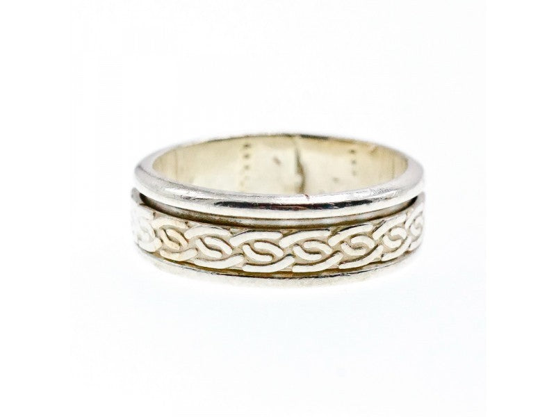 925 Sterling Silver Spinner Men'S Ring Size 12