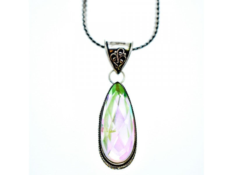 925 Sterling Silver Jewelry Glass Chain with Pendant