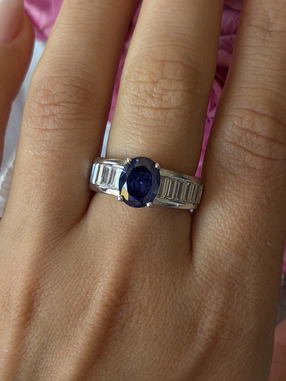 925 Sterling Silver Tourmaline & Beryl Ring Size 8
