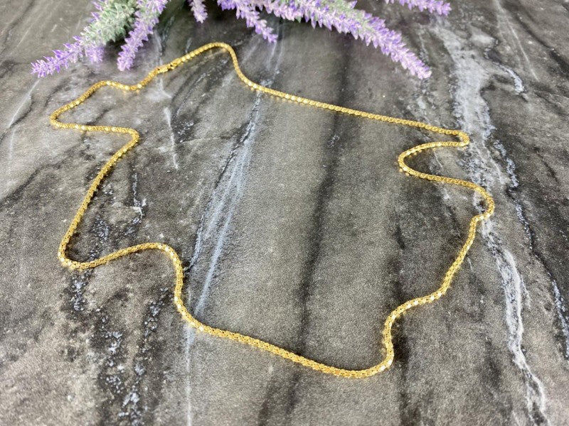 925 Sterling Silver Gold Plated Chain Milor Italy 30.3 In