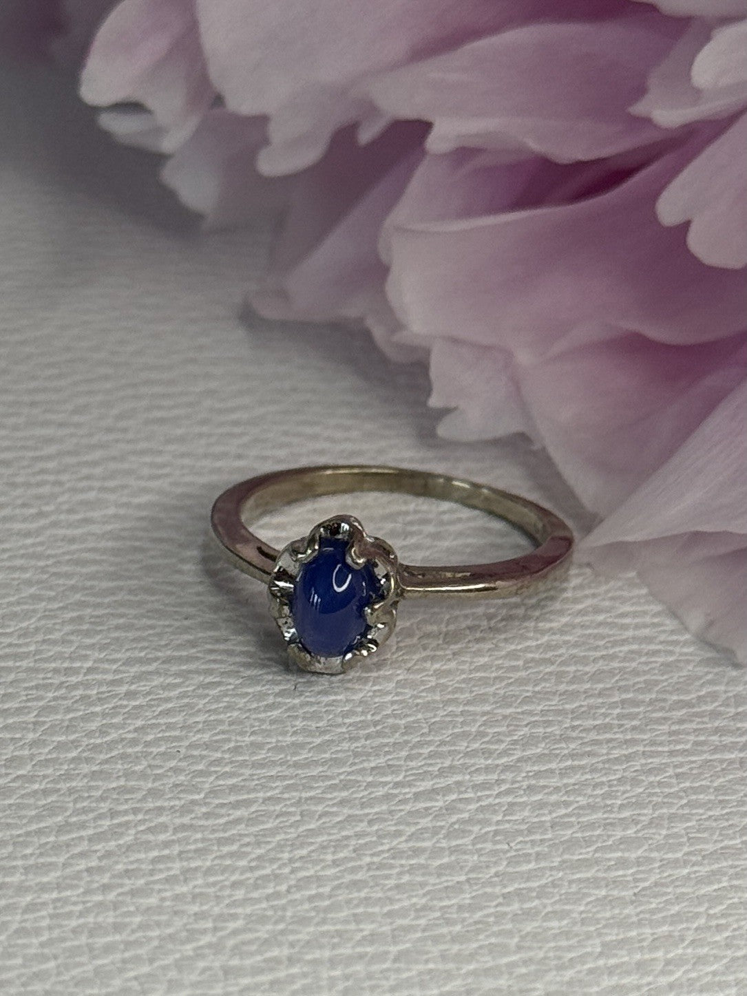 925 Sterling Silver Star Sapphire Ring Size 6.5