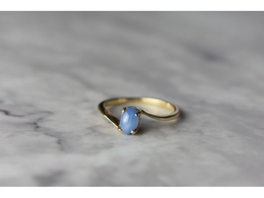 10K Yellow Gold Star Sapphire Ring Size 5.5