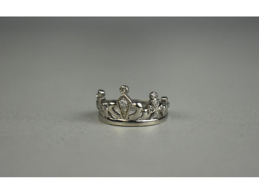 925 Sterling Silver Goshenite "Crown" Ring Size 6.5