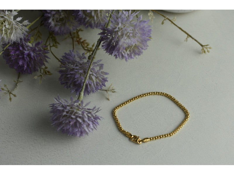 925 Sterling Silver Gold Plated Bracelet Italy Size 7.3 In