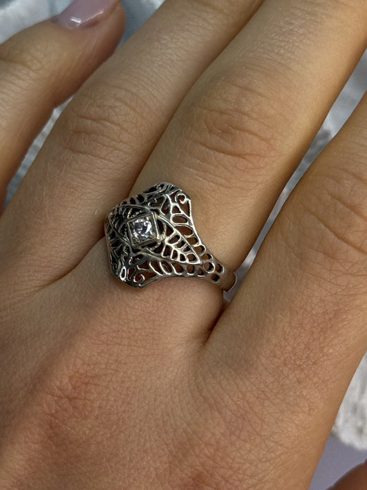 925 Sterling Silver Beryl Ring Size 8