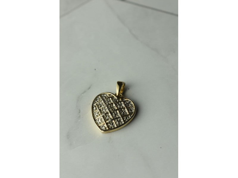 925 Sterling Silver Gold Plated "Heart" Pendant