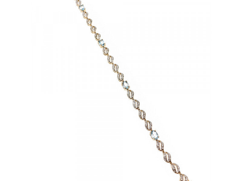 925 Sterling Silver Gold Plated Topaz Bracelet