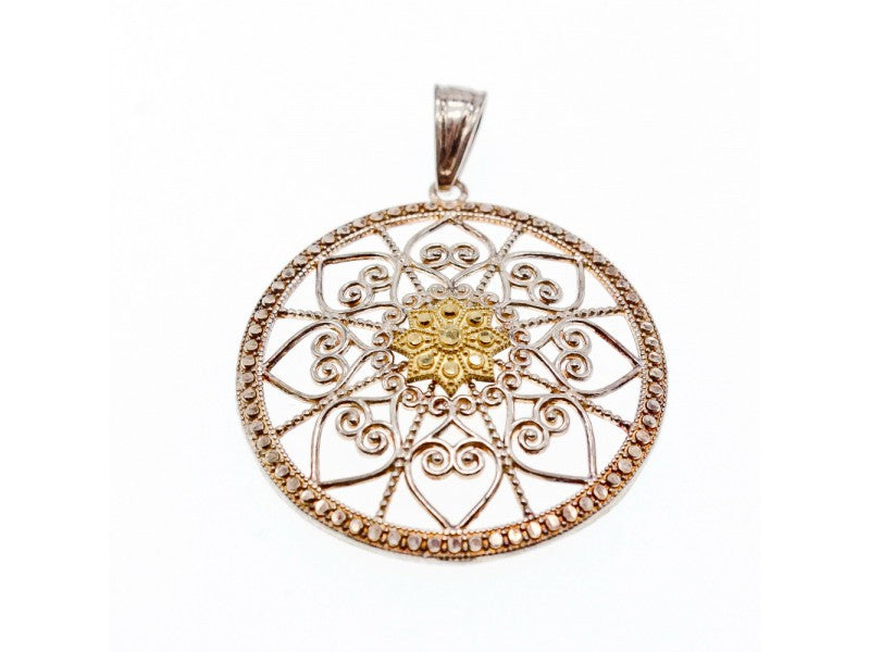 925 Sterling Silver & 14k Yellow Gold Pendant