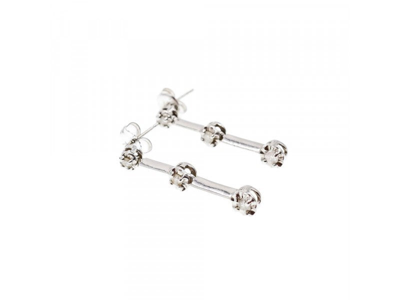 10K White Gold Diamonds Stud Earrings
