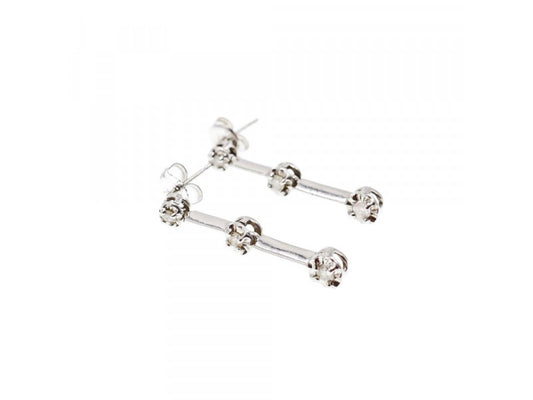 10K White Gold Diamonds Stud Earrings