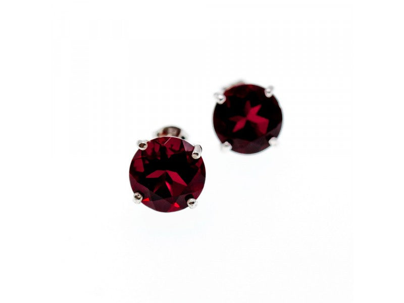 925 Sterling Silver Garnet Earrings