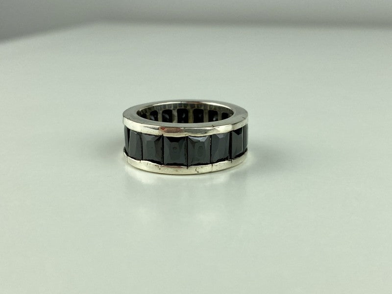 925 Sterling Silver Blue CZ Ring Size 7.5