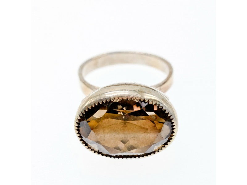 Vintage 925 Sterling Silver Hessonite Ring Size 6.5