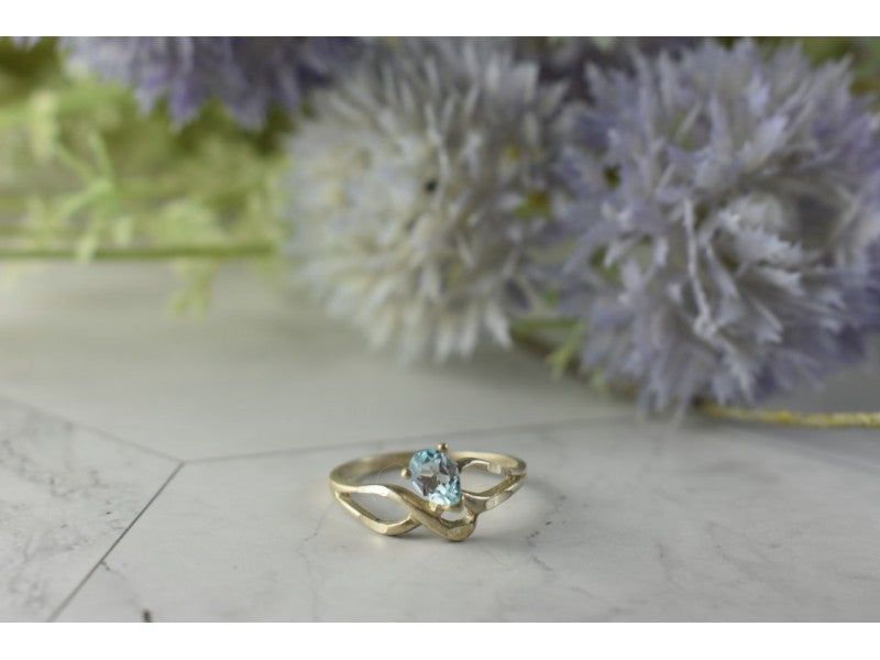 Vintage 925 Sterling Silver Blue Spinel Ring Size 8