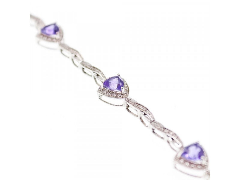 925 Sterling Silver Purple Tourmaline Bracelet