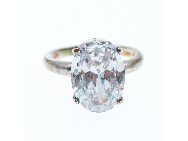 925 Sterling Silver CZ Ring Size 8 Seta
