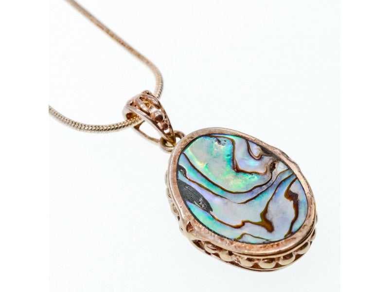 Vintage 925 Sterling Silver Haliotis Chain with Pendant