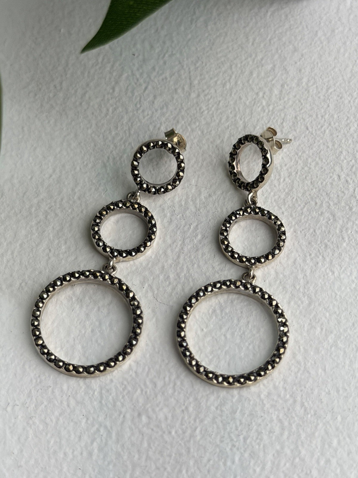 Creative 925 Sterling Silver Marcasite Earrings