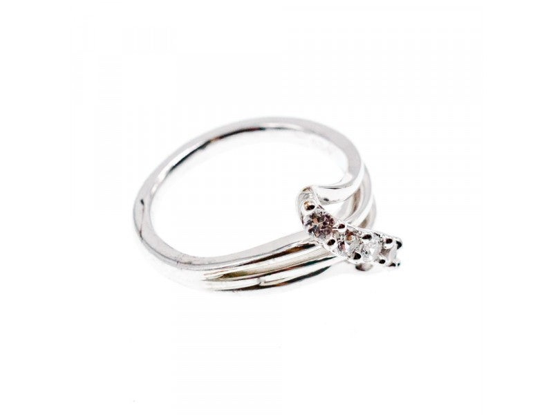 925 Sterling Silver White Topaz Ring Size 7