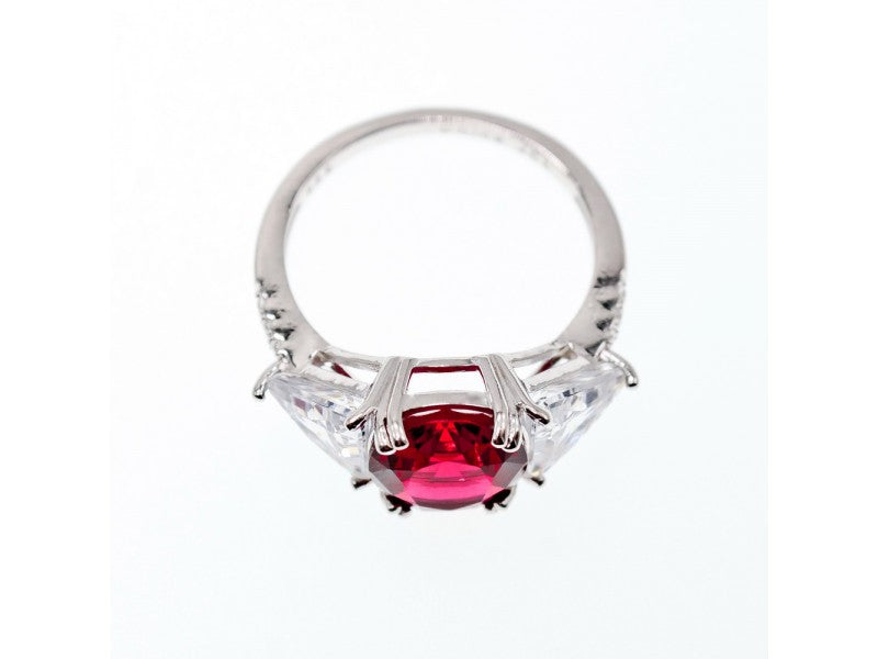 925 Sterling Silver Pink & White CZ Ring Size 12.5