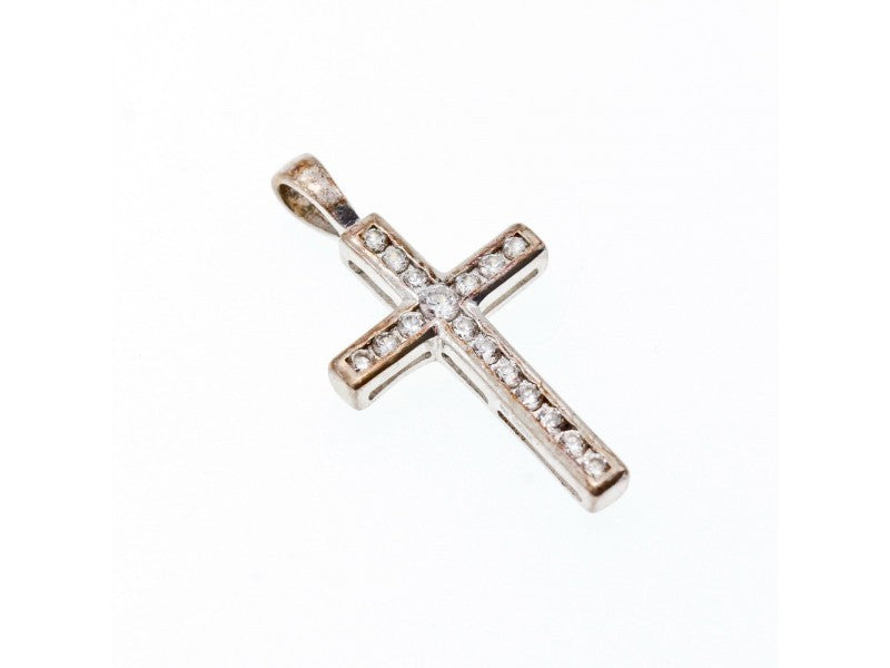 925 Sterling Silver CZ Cross Pendant