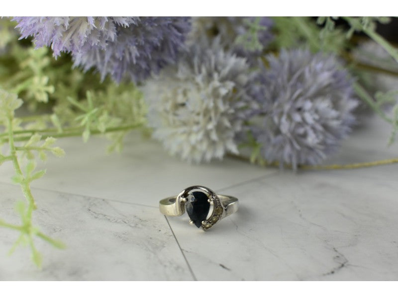 925 Sterling Silver Spinel & Quartz Ring Size 6.5
