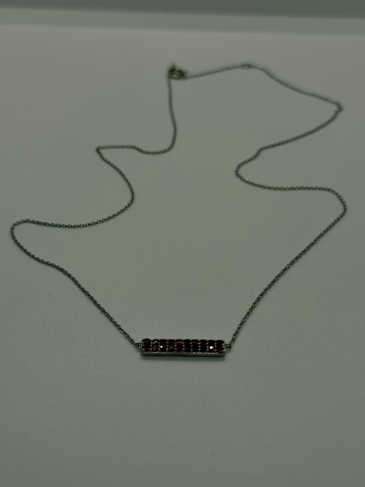 DOL 925 Sterling Silver Pink Sapphire Stones Necklace