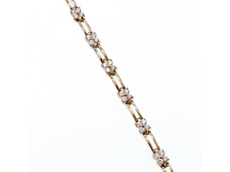 925 Sterling Silver CZ "Flowers" Bracelet