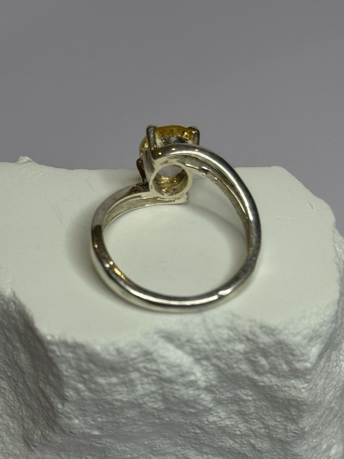 925 Sterling Silver Citrine Ring Size 8