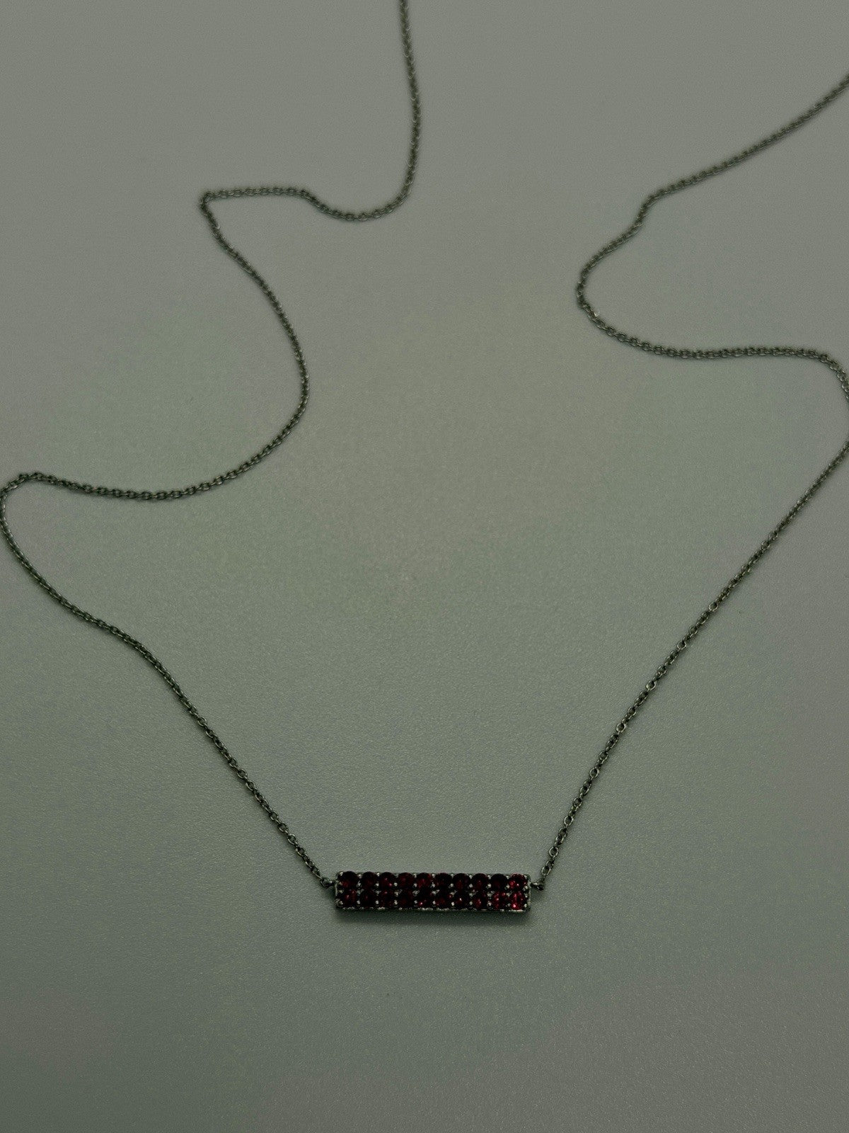 DOL 925 Sterling Silver Pink Sapphire Stones Necklace