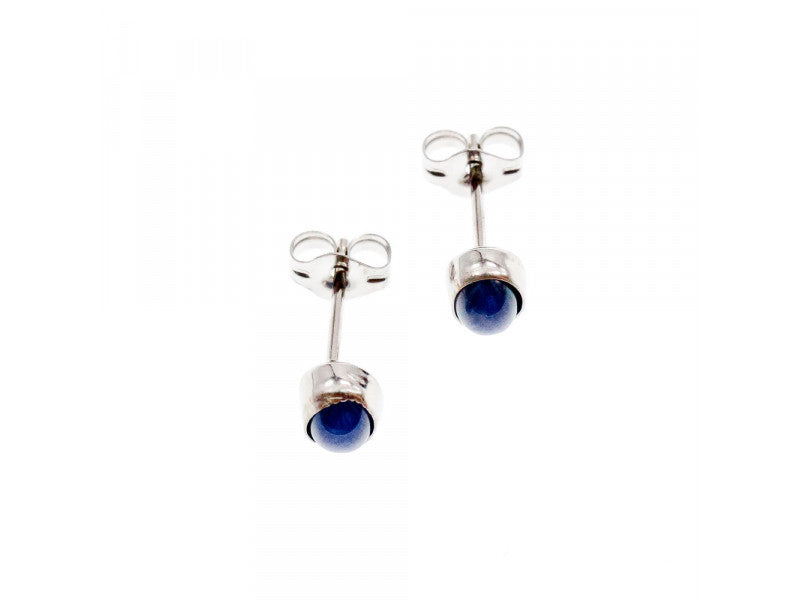 14K WHITE GOLD STAR SAPPHIRE EARRINGS